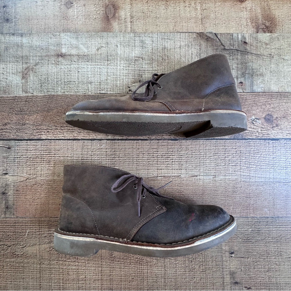 Clark's Leather Chukka Boots Brown Leather Size 12